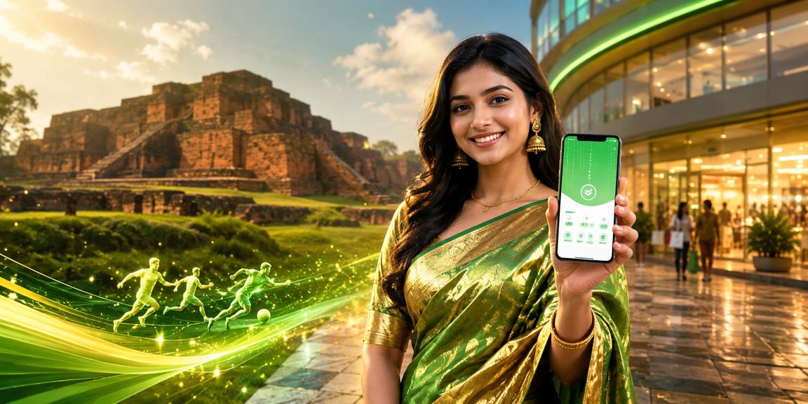 বগুড়ায় মোবাইল পেমেন্ট সম্পন্ন করছেন একজন বাংলাদেশি নারী